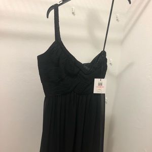 Cocktail dress black, one shoulder, chiffon